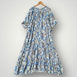 Floral Blue and White Women's Dress